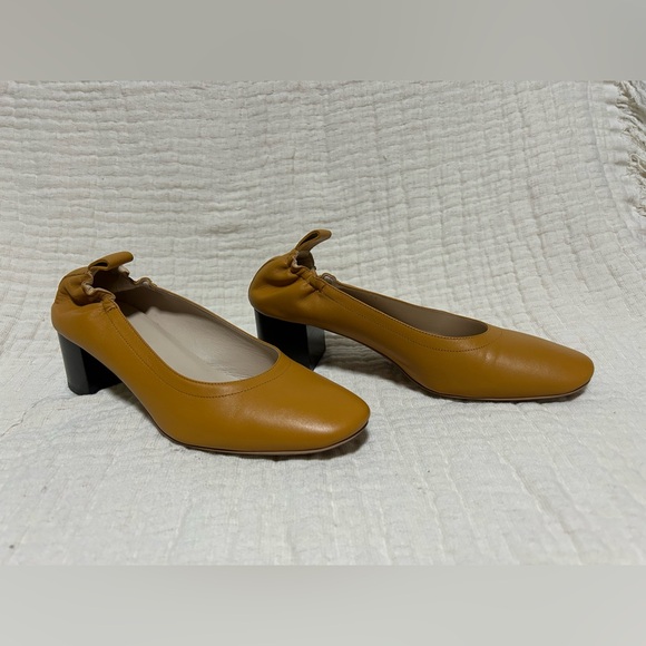 Women's Everlane Mustard Yellow Leather Shoes-size 6.5 - Picture 3 of 5